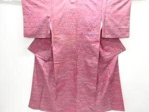 霞模様織り出し手織り紬着物